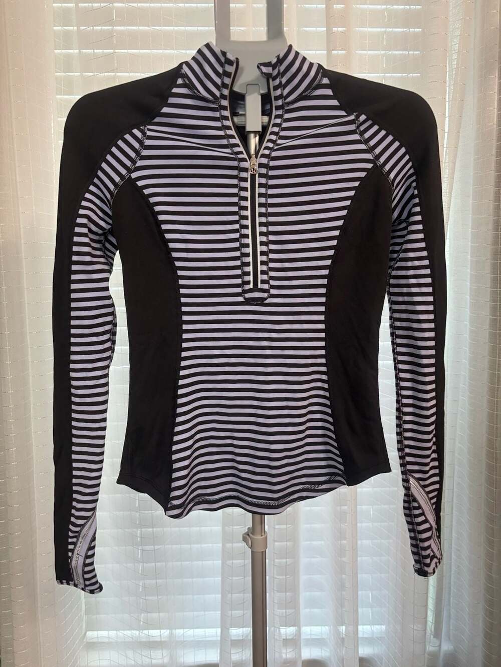 Lululemon Striped Half-Zip Long Sleeve Athletic Pullover